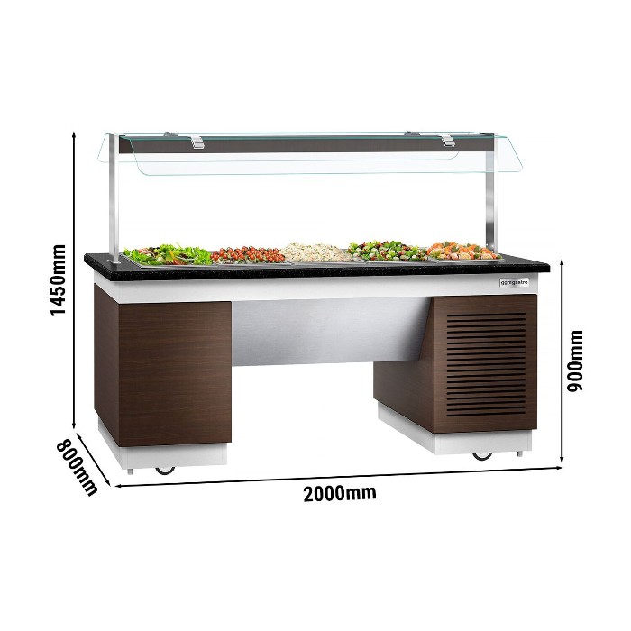 Салат-бар, що охолоджується 2,0 x 0,8 м - 5 х GN 1/1 GGM Gastro KPIN289 0