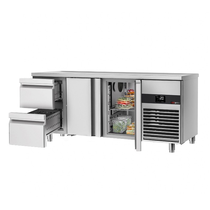 Холодильний стіл PREMIUM - 1.86 x 0.7 m (2 дверцята, 2 висувні секції) GGM Gastro KTF187ND-EF#2T#2S 2
