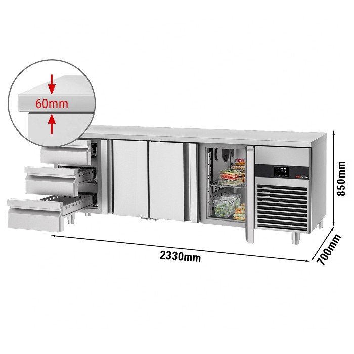 Холодильний стіл GGM Gastro KTF227ND-EF#3T#3S 0