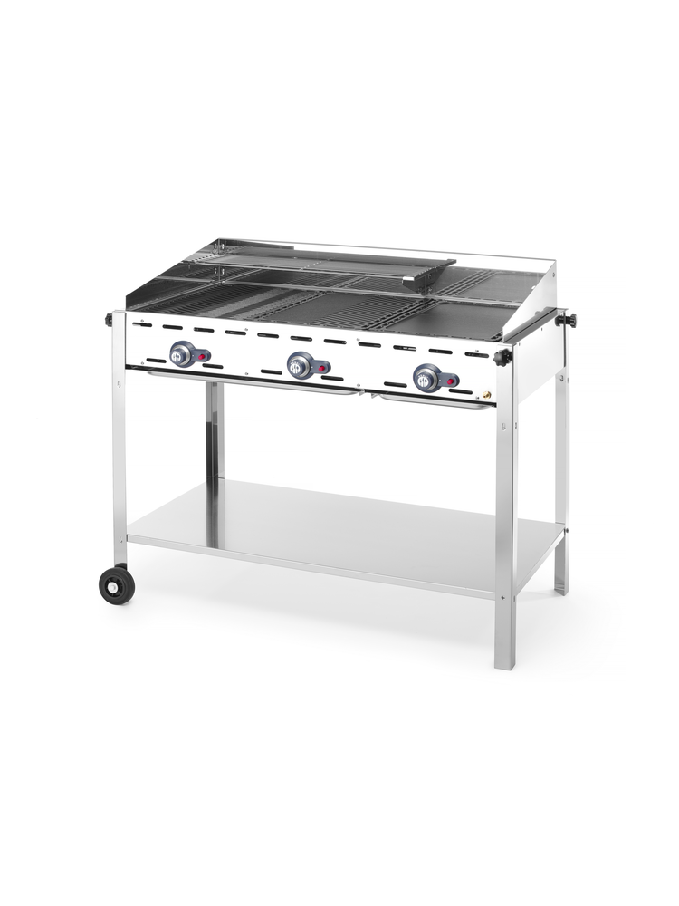 Гриль газовий Green Fire Profi Line - 3 пальники, 1078x612x(H)825 мм, 17,4 кВт 149591 Hendi 18/0 Stainless steel 0