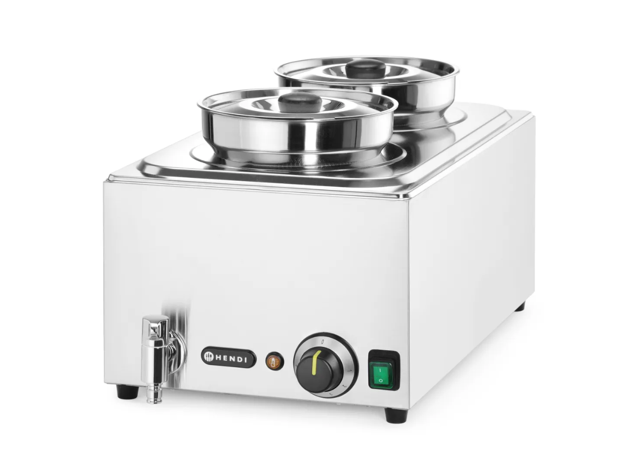 Марміт Bain-marie HENDI Ranger + 2x 4 л контейнери з кришкою, 8л, 220-240В/1000Вт, 604x332x(H)315мм 201473 Hendi 0