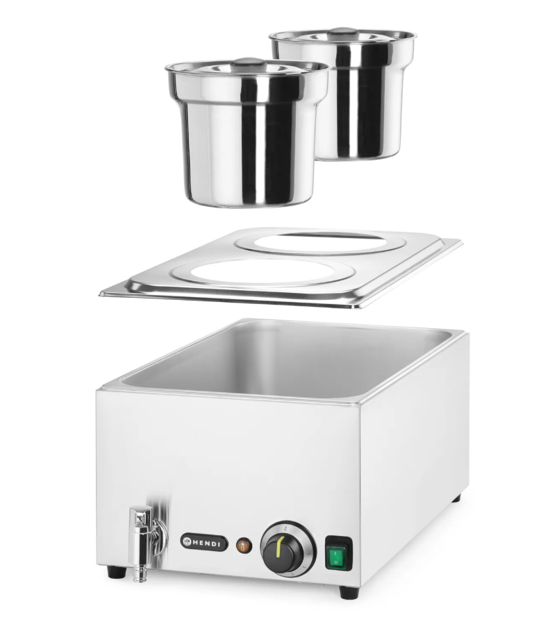 Марміт Bain-marie HENDI Ranger + 2x 4 л контейнери з кришкою, 8л, 220-240В/1000Вт, 604x332x(H)315мм 201473 Hendi 1