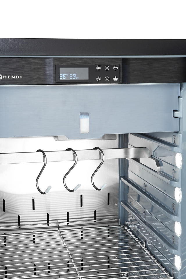 Шафа для дозрівання м'яса, HENDI, 233 л, 220-240V/170W, 595x760x(H)1270mm 221433 Hendi 18/10 Stainless steel;ABS (Acrylonitril-butadieen-styrene);Hardened glass 2