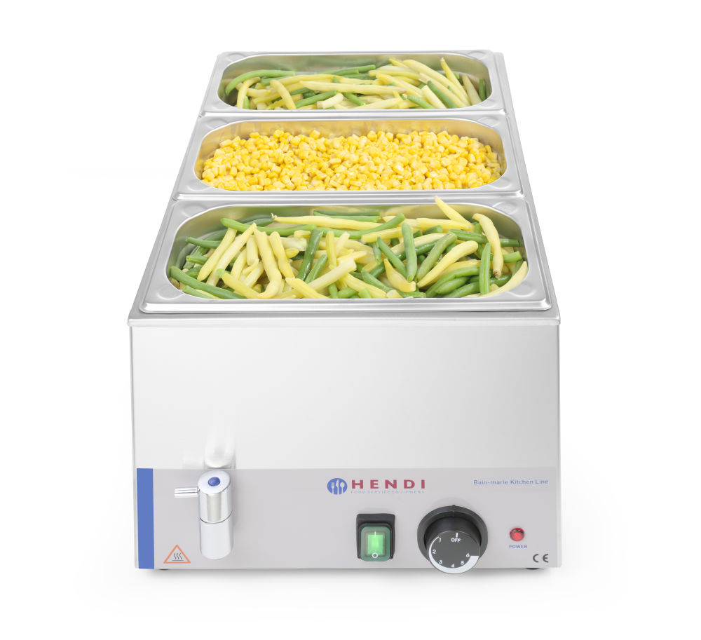 Марміт Kitchen Line зі зливним краном GN 1/1, 238912 Hendi Stal nierdzewna 0