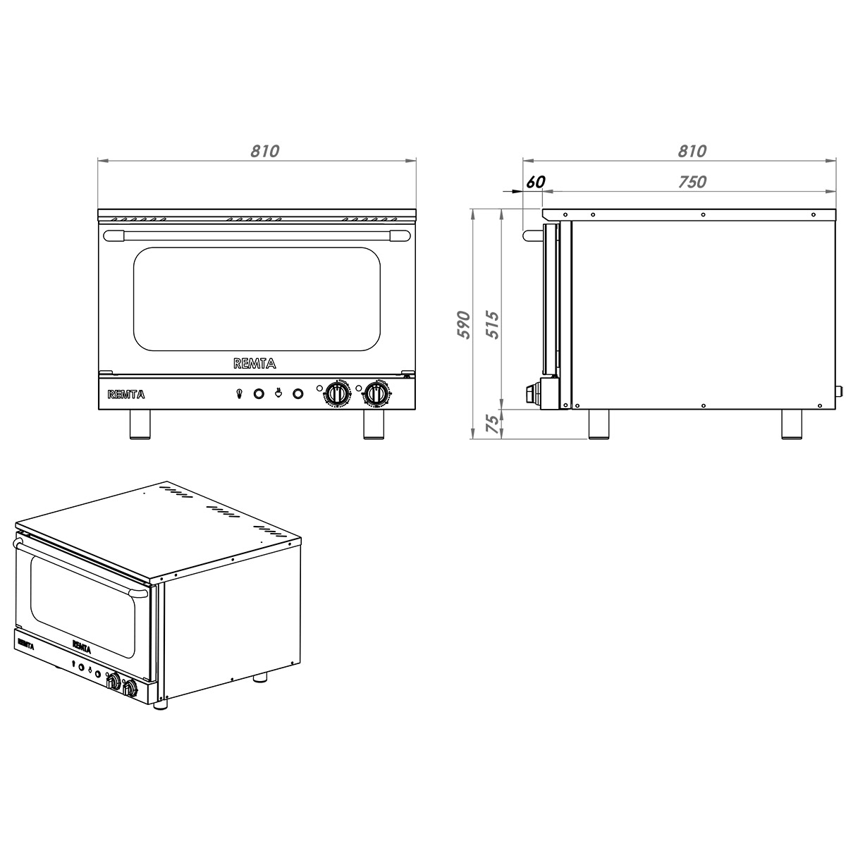 Конвекционная печь REMTA S15 с функцией пароувлажнения (380V) 1