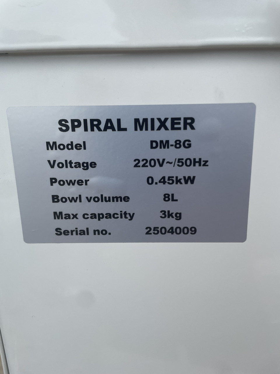 Тестомес спиральный Vektor DM-8G 7