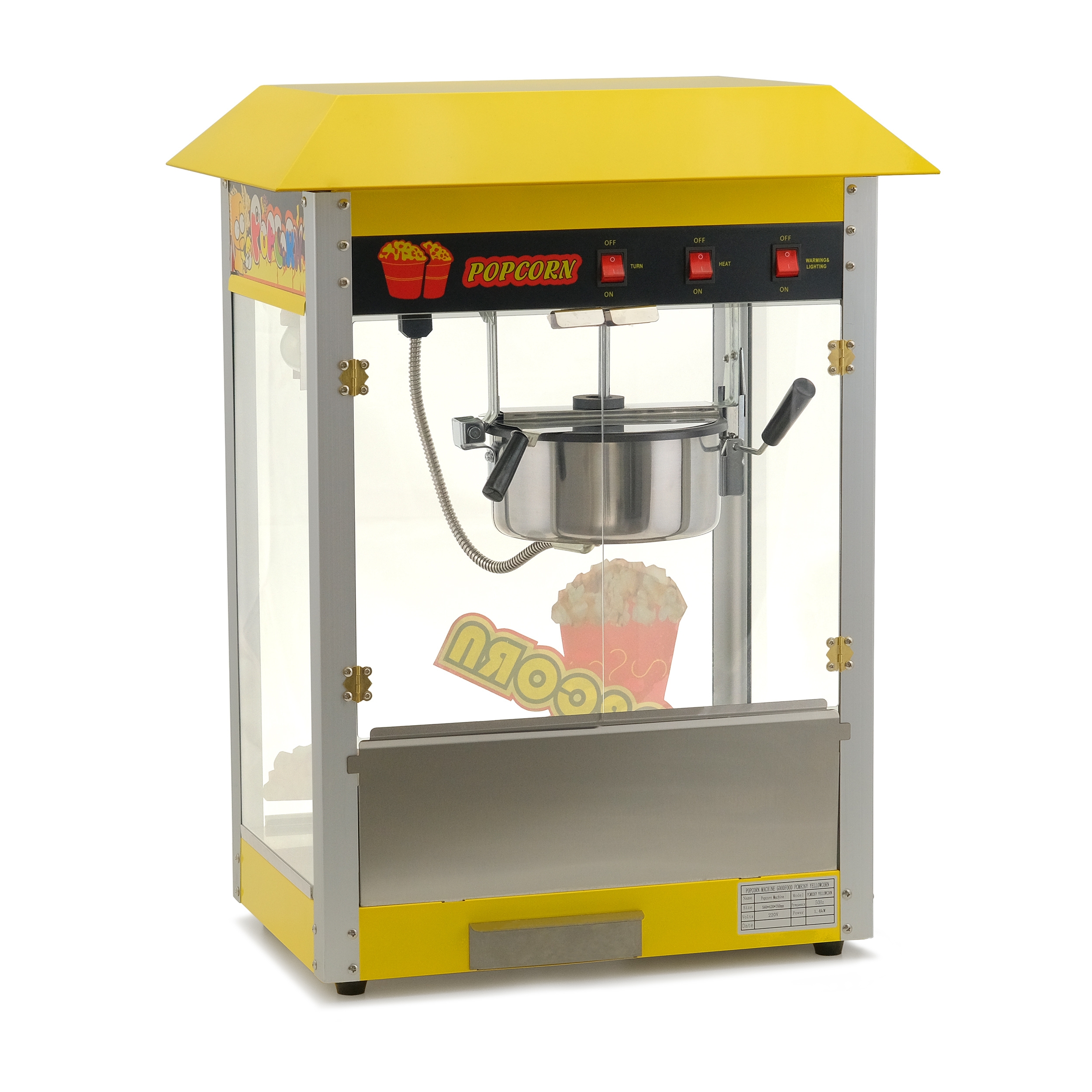 Аппарат для приготовления попкорна GoodFood PCM-826Y YELLOW CORN 1