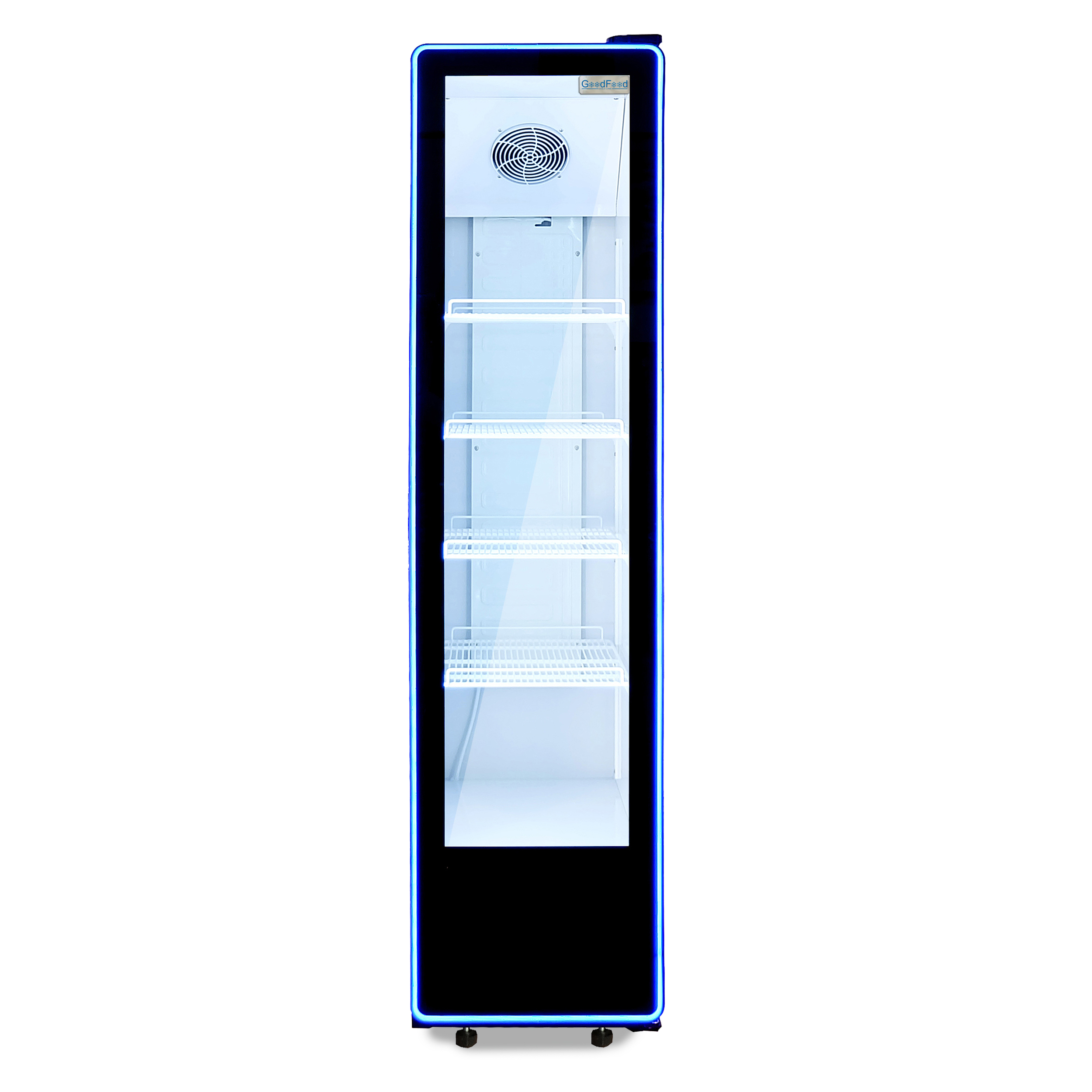 Шафа холодильна для напоїв GoodFood BC380NBW2LEDBLUE чорна-біла 0