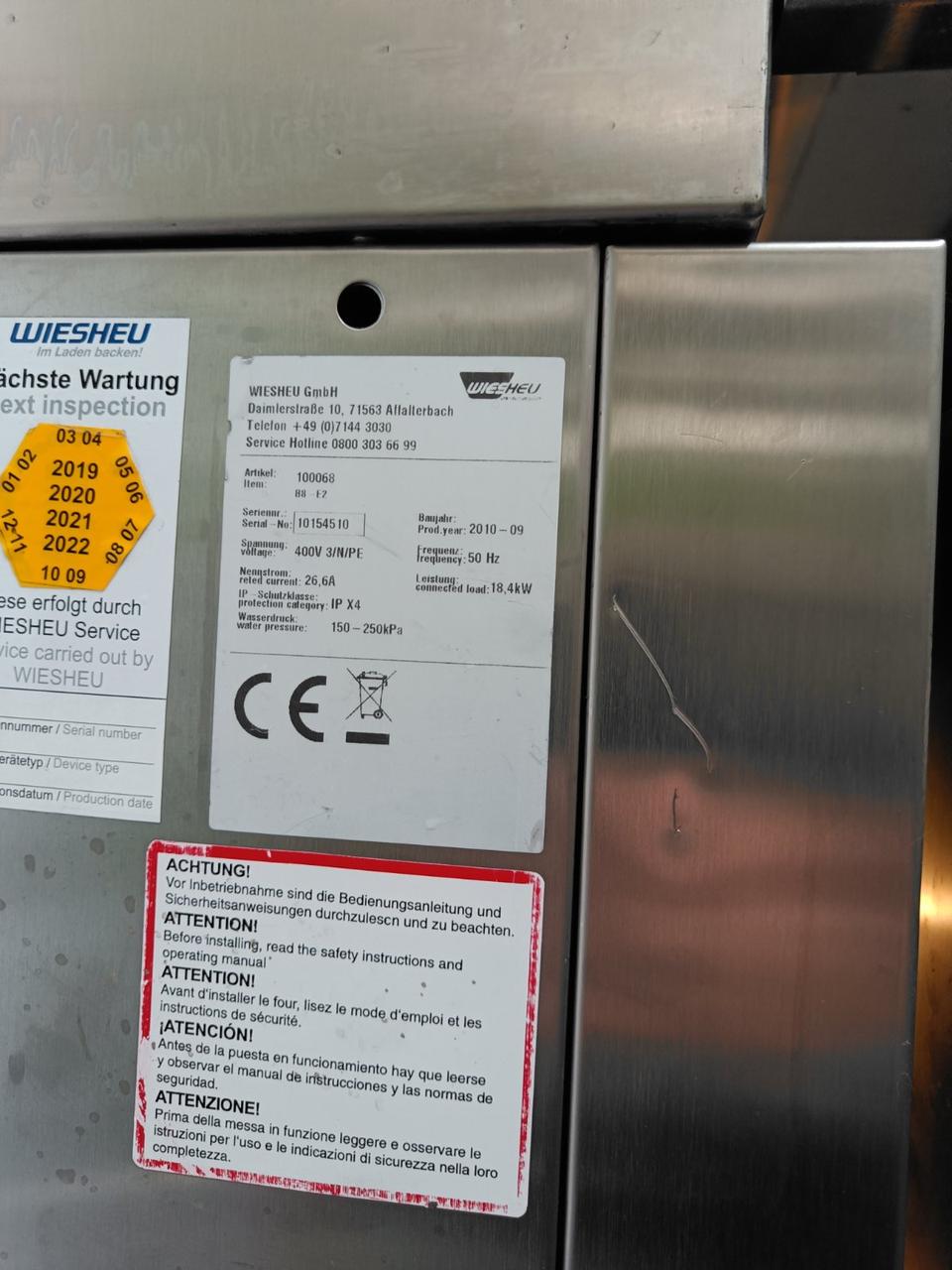 Печь конвекционная Wiesheu Euromat B8 E2 IS 600 (8/10 противней 600x400) 6