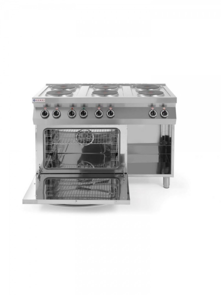Плита електрична 6-ти конфорочна Kitchen Line Hendi 226247 з електричною конвекційною жарочною шафою GN 1/1 0