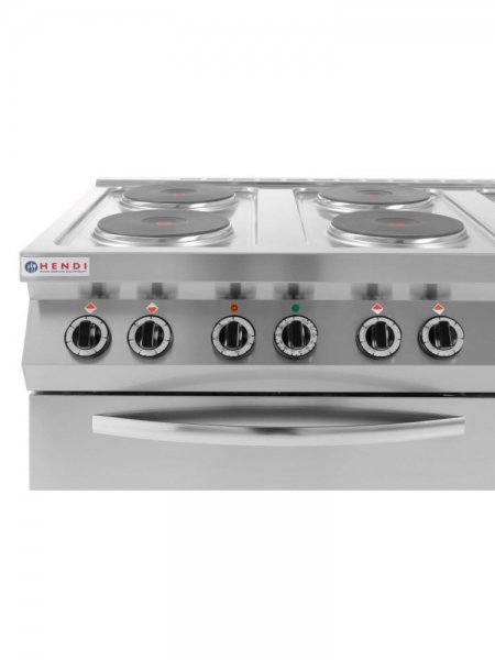 Плита електрична 6-ти конфорочна Kitchen Line Hendi 226247 з електричною конвекційною жарочною шафою GN 1/1 1