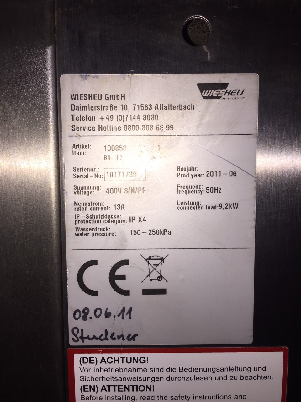 Печь конвекционная профессиональная двойная (5+5 противней)  Wiesheu Euromat B4/5 E2 IS 600 2