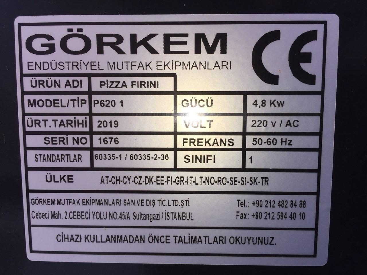 Печь для пиццы пицца печь Görkem  P620/1  (4 пиццы х Ø 300мм) 2