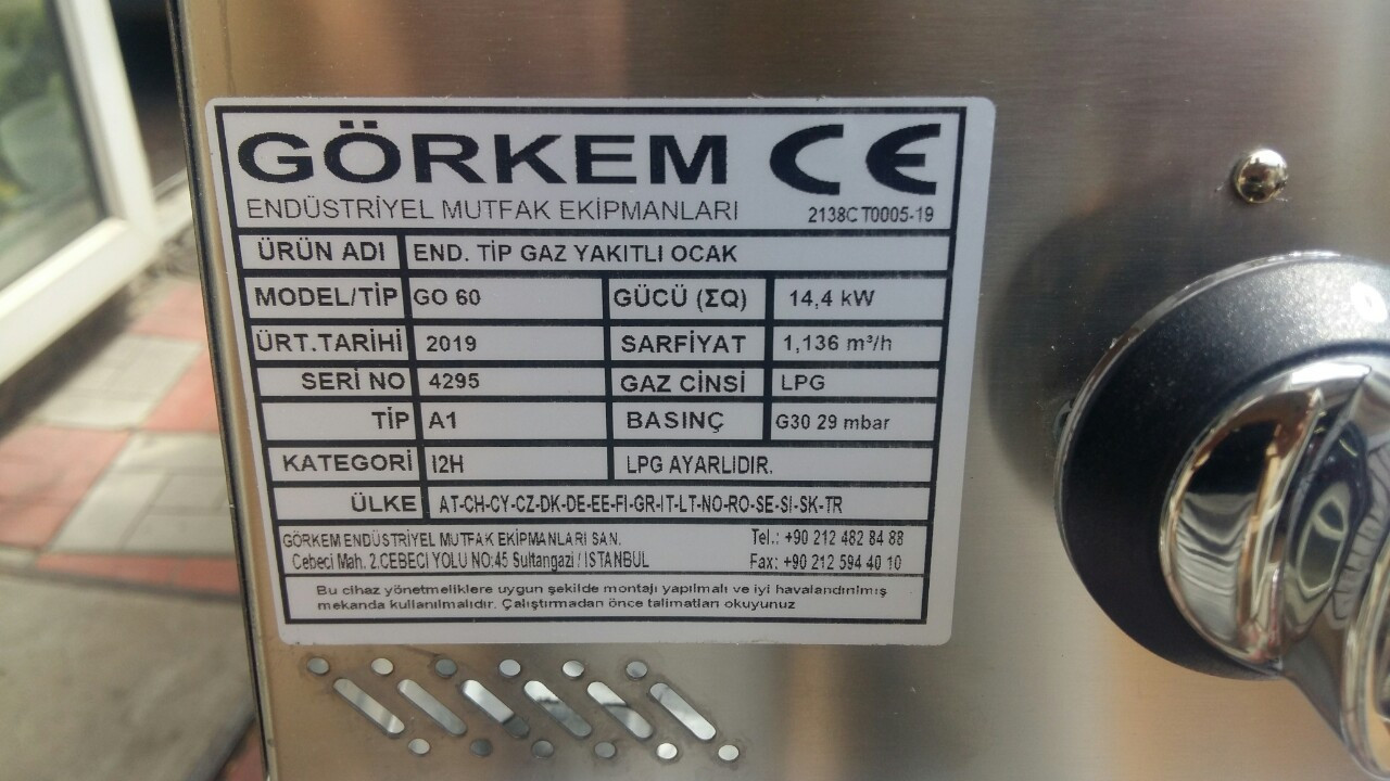 Плита газова настільна 6-х конфоркова Görkem GO 60 CE 3