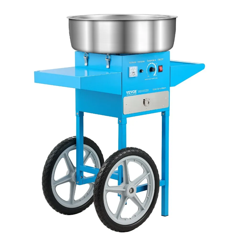 Апарат для солодкої вати з візком професійний VEVOR Cart Sugar Floss Maker 1000W 0