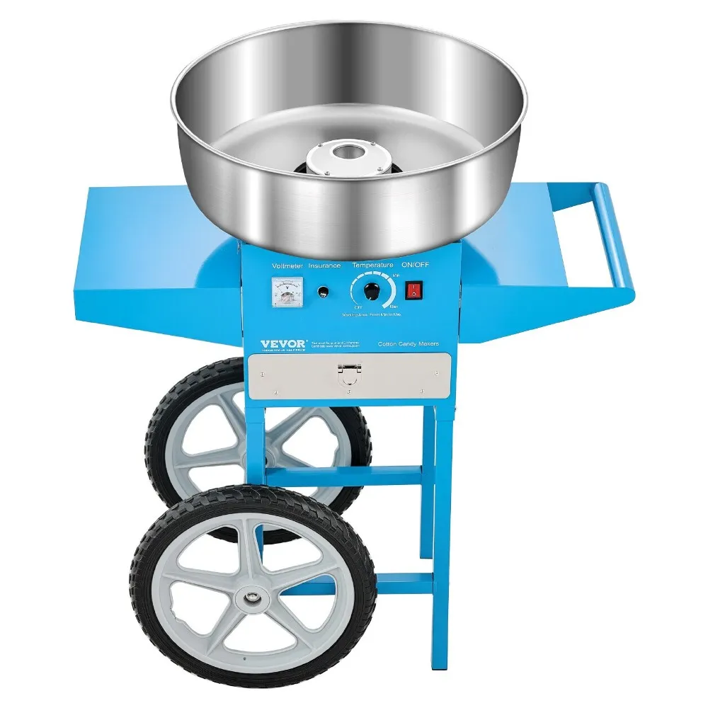 Апарат для солодкої вати з візком професійний VEVOR Cart Sugar Floss Maker 1000W 1