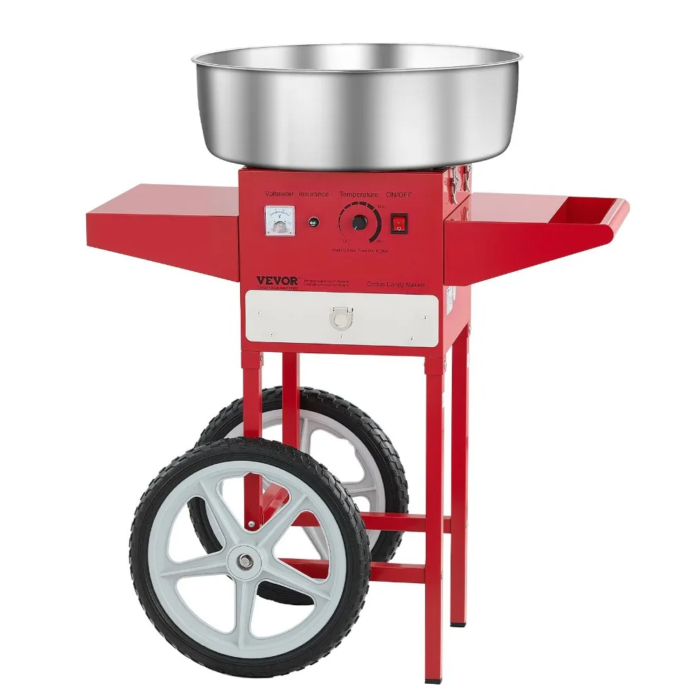 Апарат для солодкої вати з візком професійний VEVOR Cart Sugar Floss Maker 1000W 7
