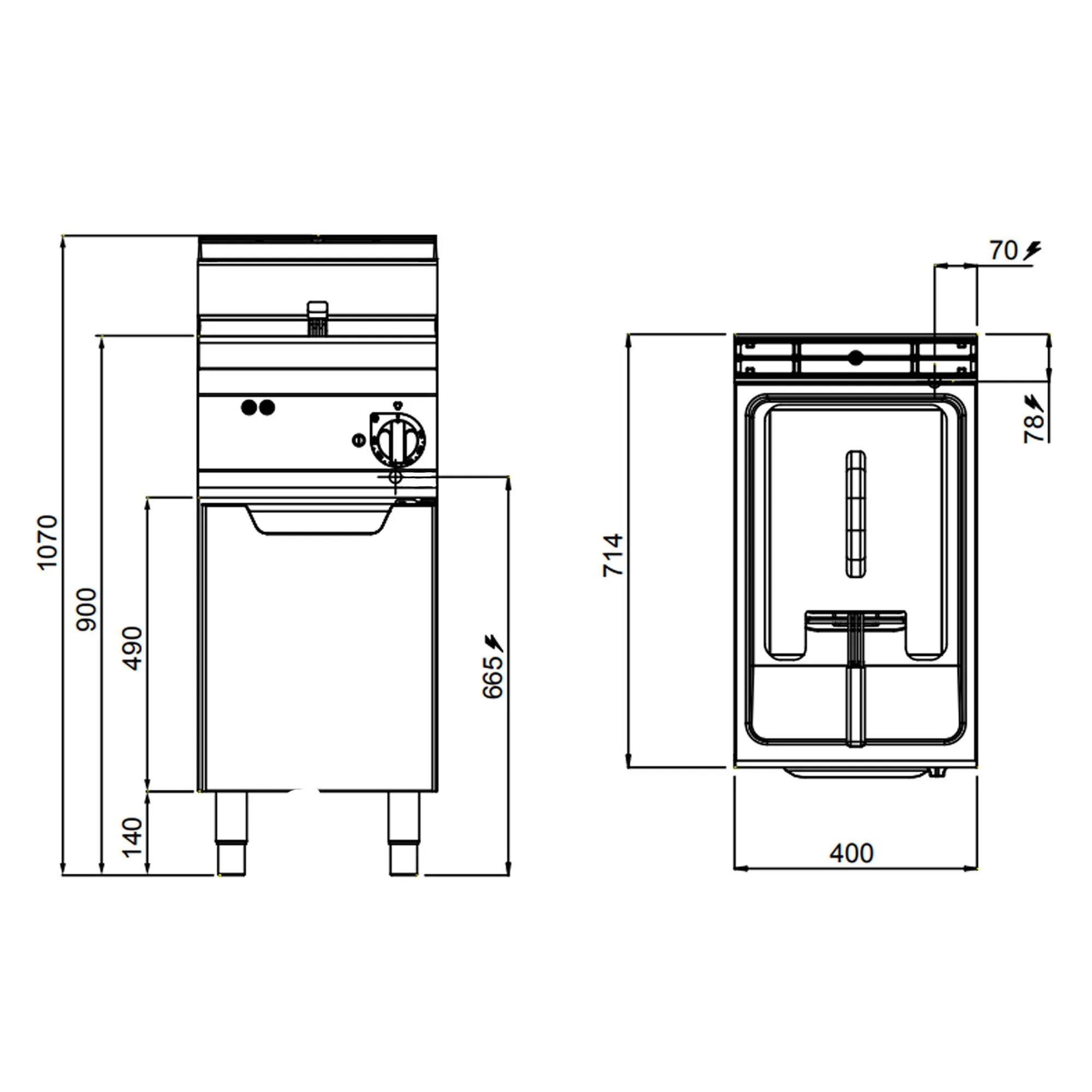 Електрична фритюрниця 10 л (9 кВт) GGM Gastro EFB479H-10 2