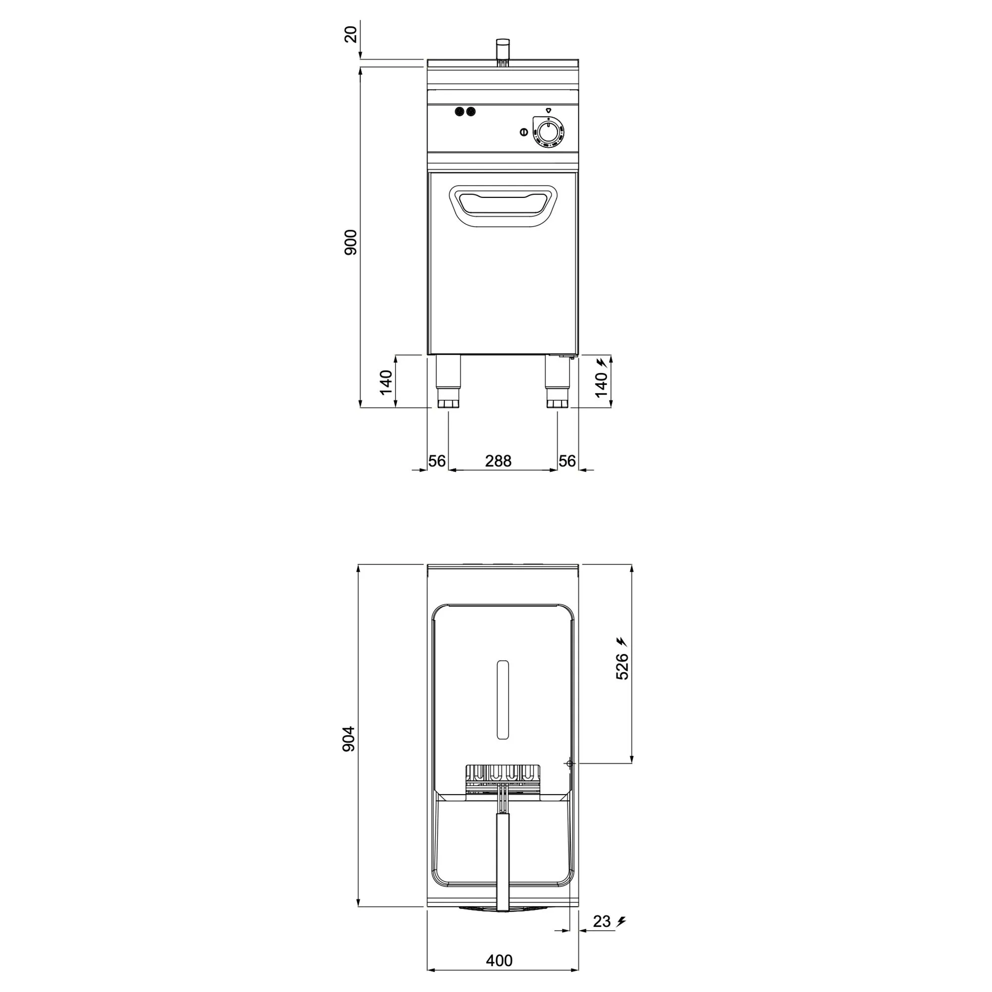 Электрическая фритюрница 22 л (22 кВт) GGM Gastro EFB499-22 2