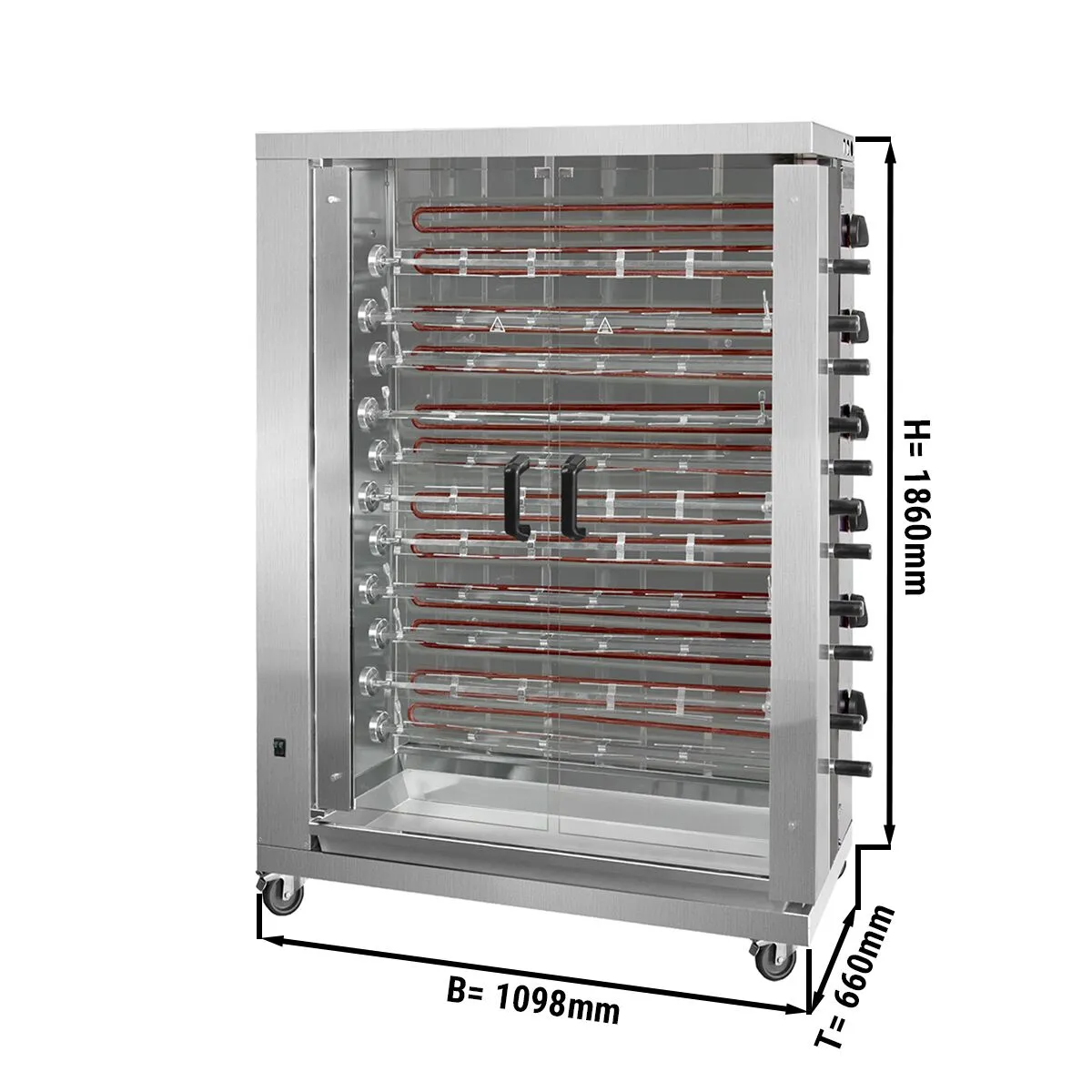 Электрический шампурный гриль для кур GGM-Gastro EM1166F 0