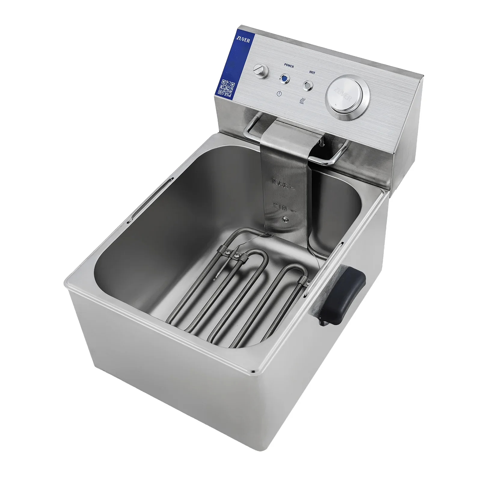 Фритюрница профессиональная электрическая ZUVER Bavaria 1X6 Handle с ручками в гастроемкости и корпусе 2500W с защитой от перегрева 1