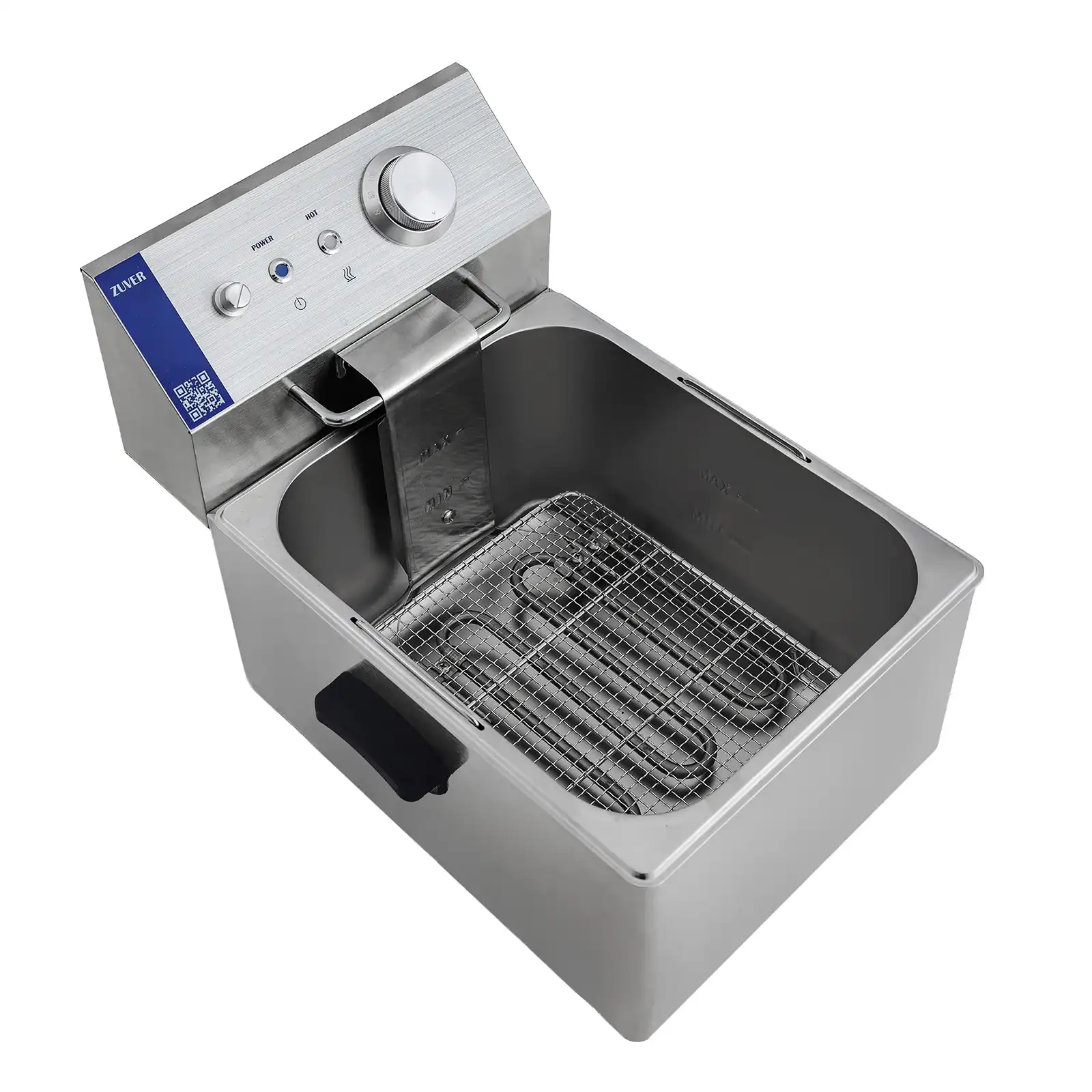 Фритюрница профессиональная электрическая ZUVER Bavaria 1X6 Handle с ручками в гастроемкости и корпусе 2500W с защитой от перегрева 2