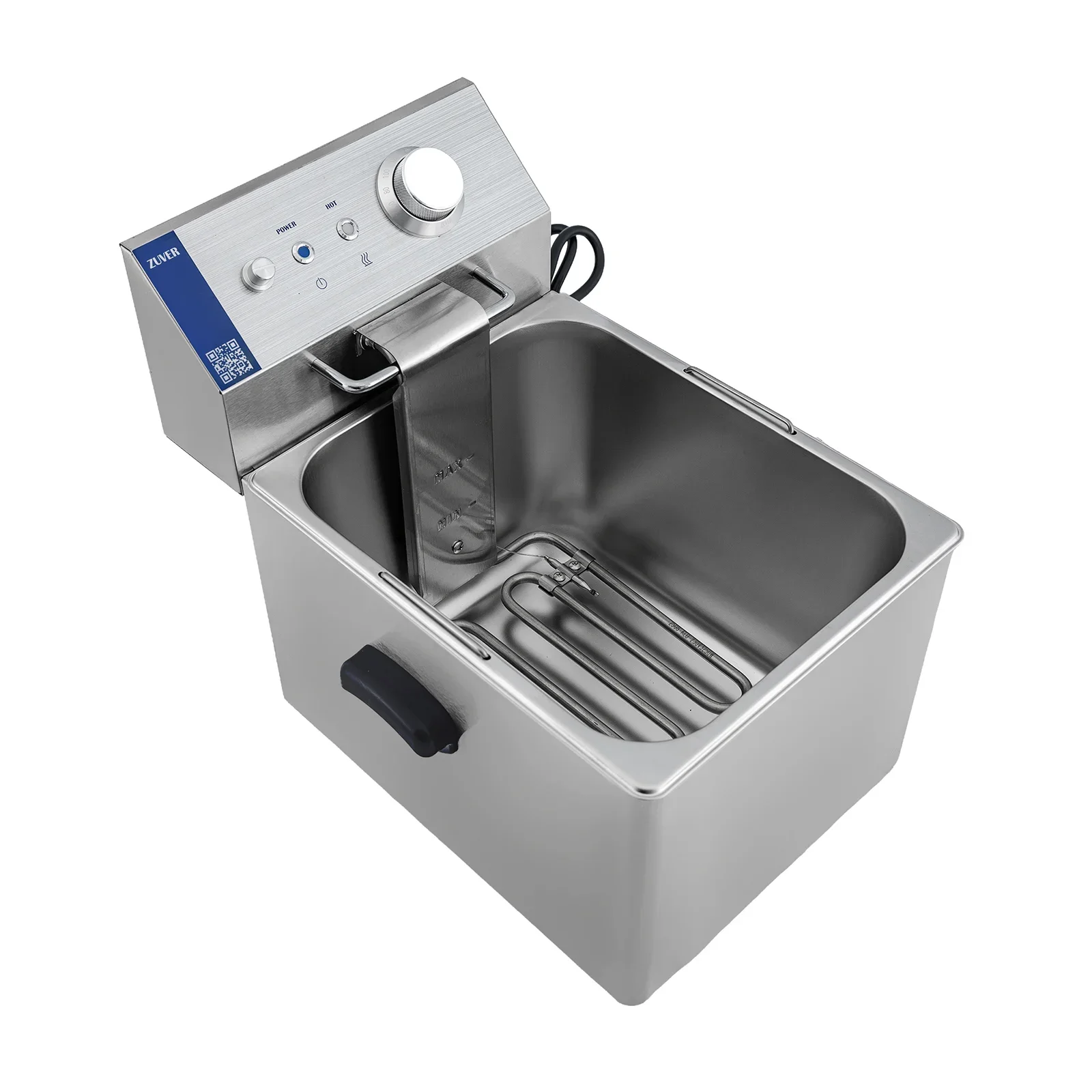 Фритюрниця професійна електрична ZUVER Bavaria 1X8 Handle з ручками у гастроємності та корпусі 2800W з захистом від перегріву 1