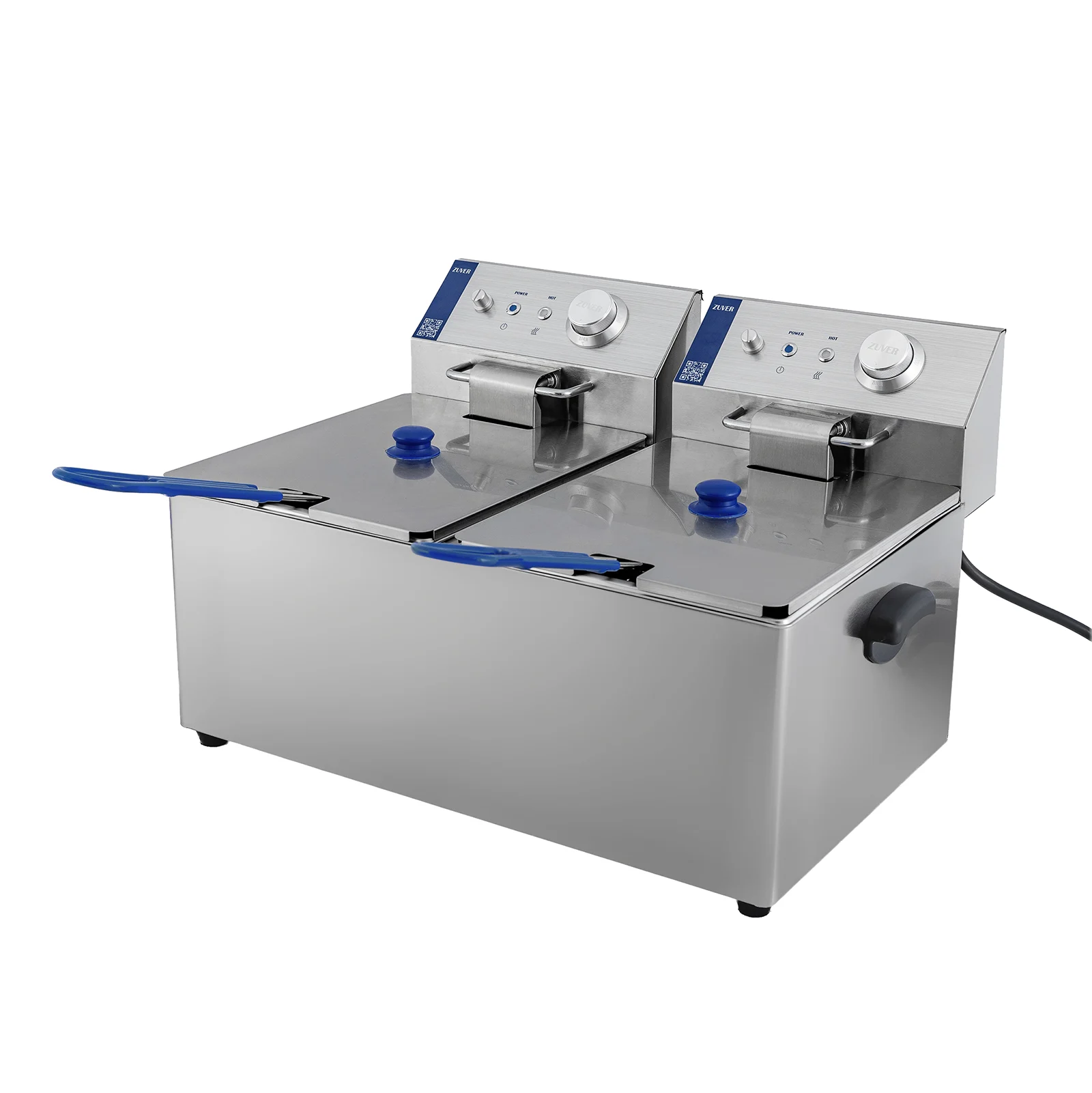 Фритюрниця професійна двопостова ZUVER Bavaria 2X8 Handle з ручками у гастроємностях та корпусі 5600W з захистом від перегріву 3