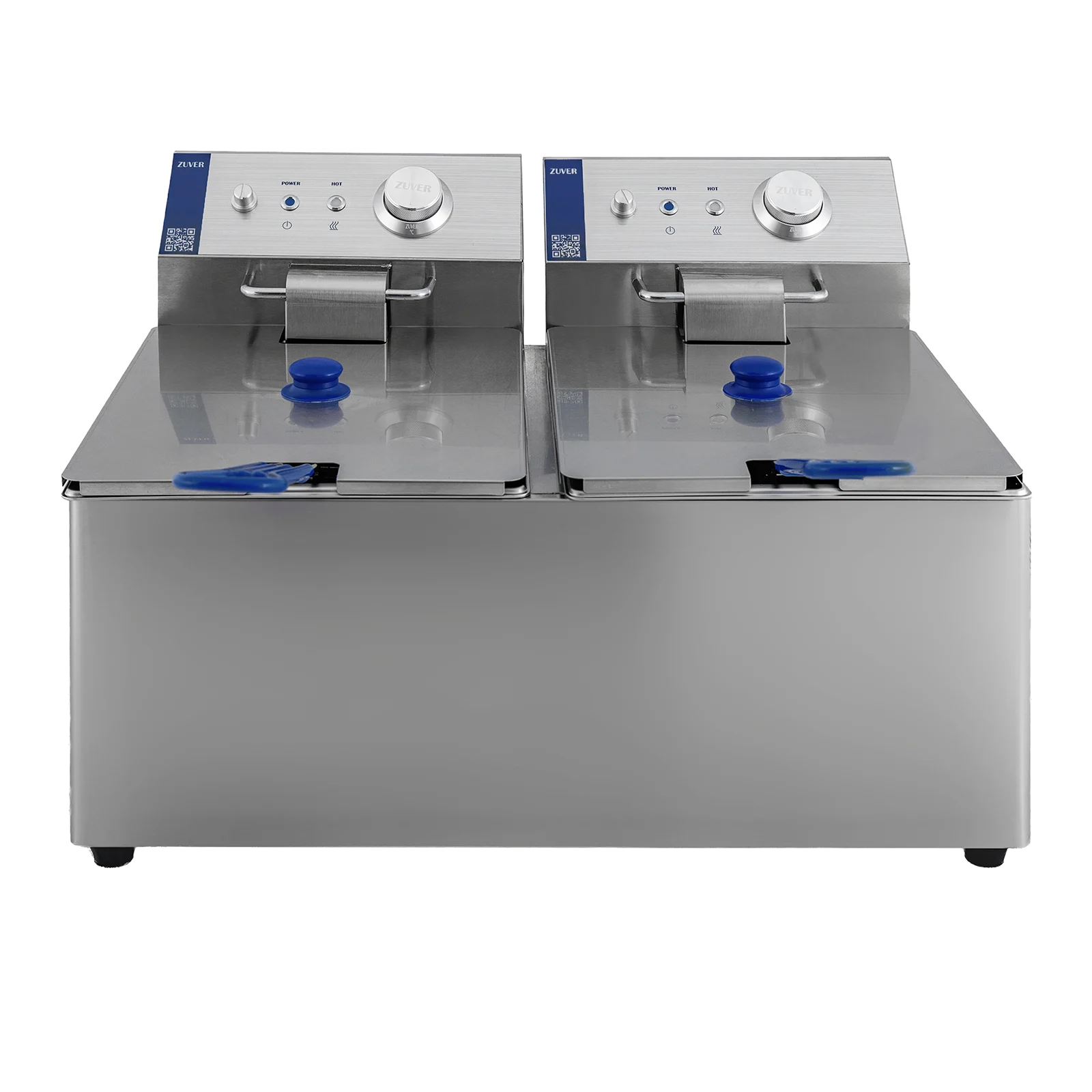 Фритюрниця професійна двопостова ZUVER Bavaria 2X8 Handle з ручками у гастроємностях та корпусі 5600W з захистом від перегріву 5