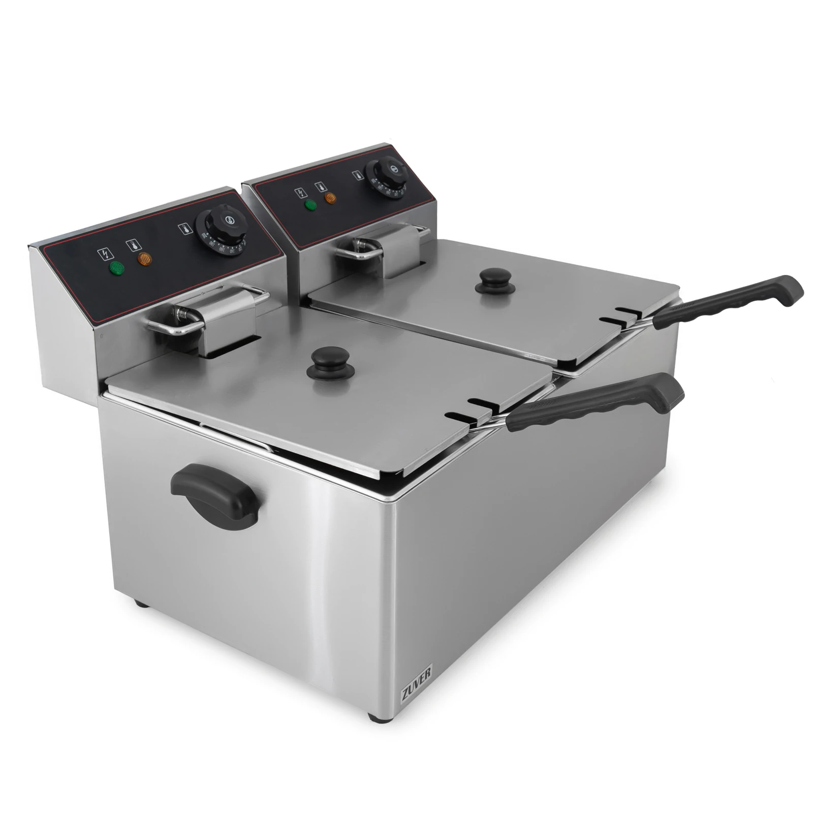 Фритюрниця професійна двопостова ZUVER Bavaria 2X8 Handle з ручками у гастроємностях та корпусі 5600W з захистом від перегріву 0