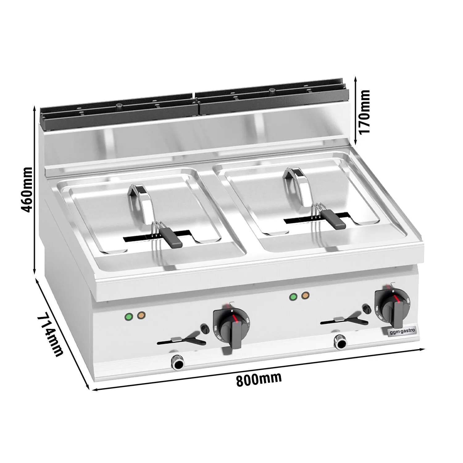 Фритюрница электрическая двойная GGM Gastro EFB873H-10+10 0