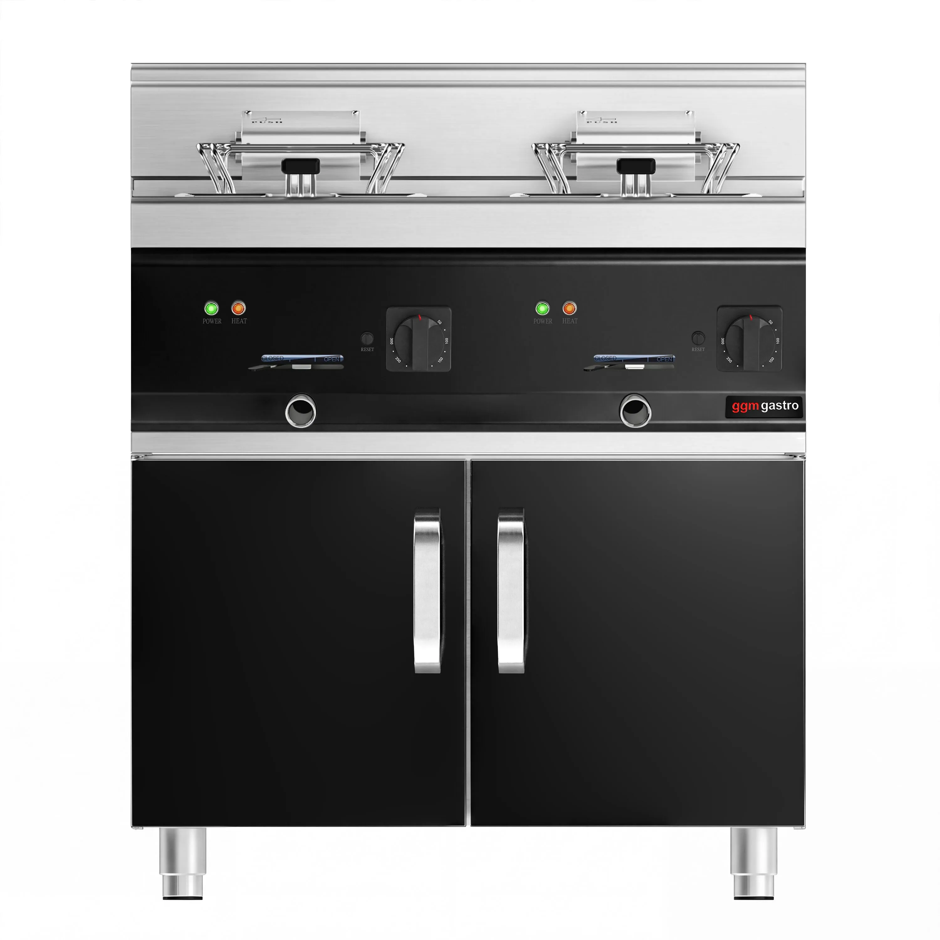 Фритюрница электрическая с подставкой GGM Gastro EFK873H-10+10ND#GK866T 2