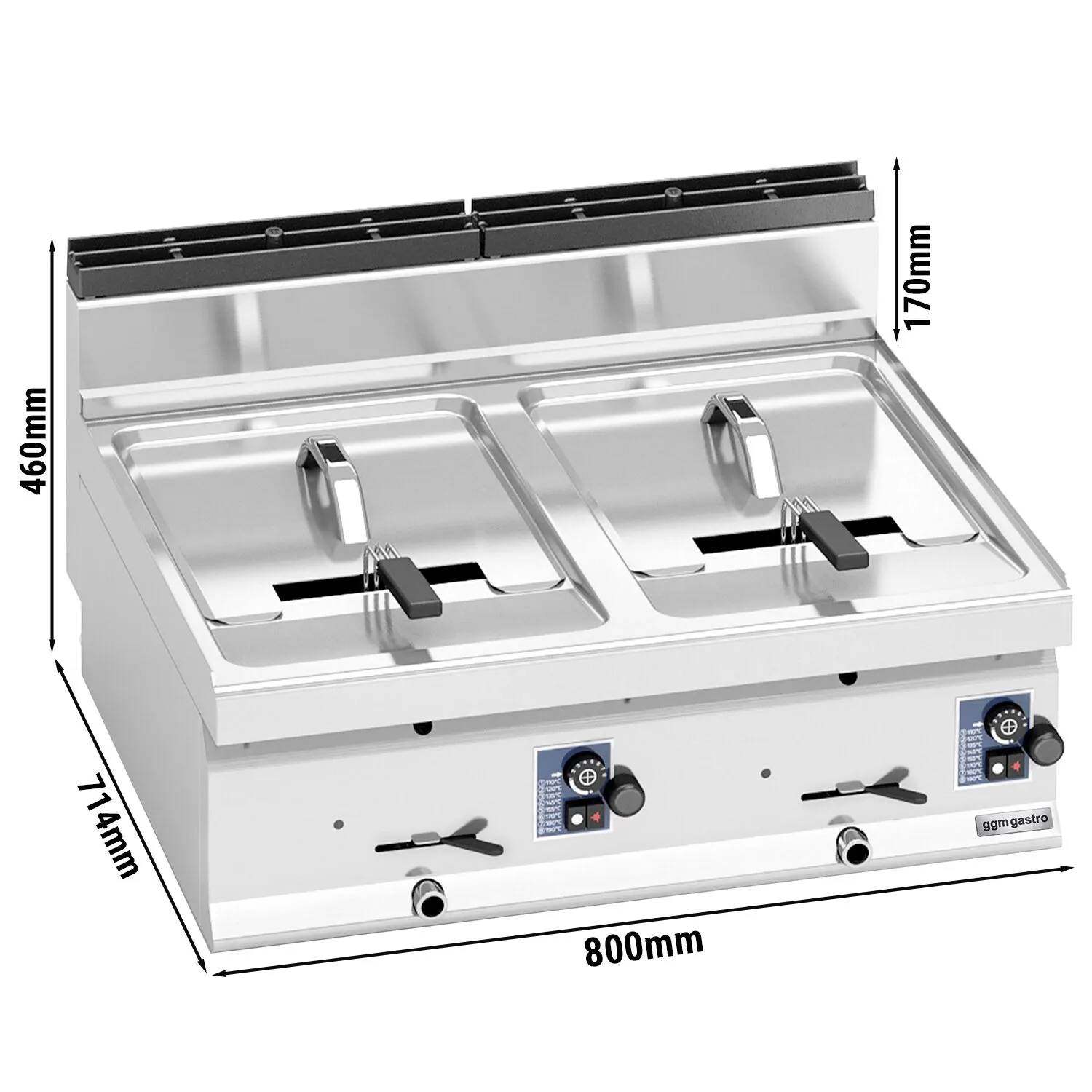 Фритюрница газовая 10+10 л (13,8 кВт) GGM Gastro GFB873T-10+10 0