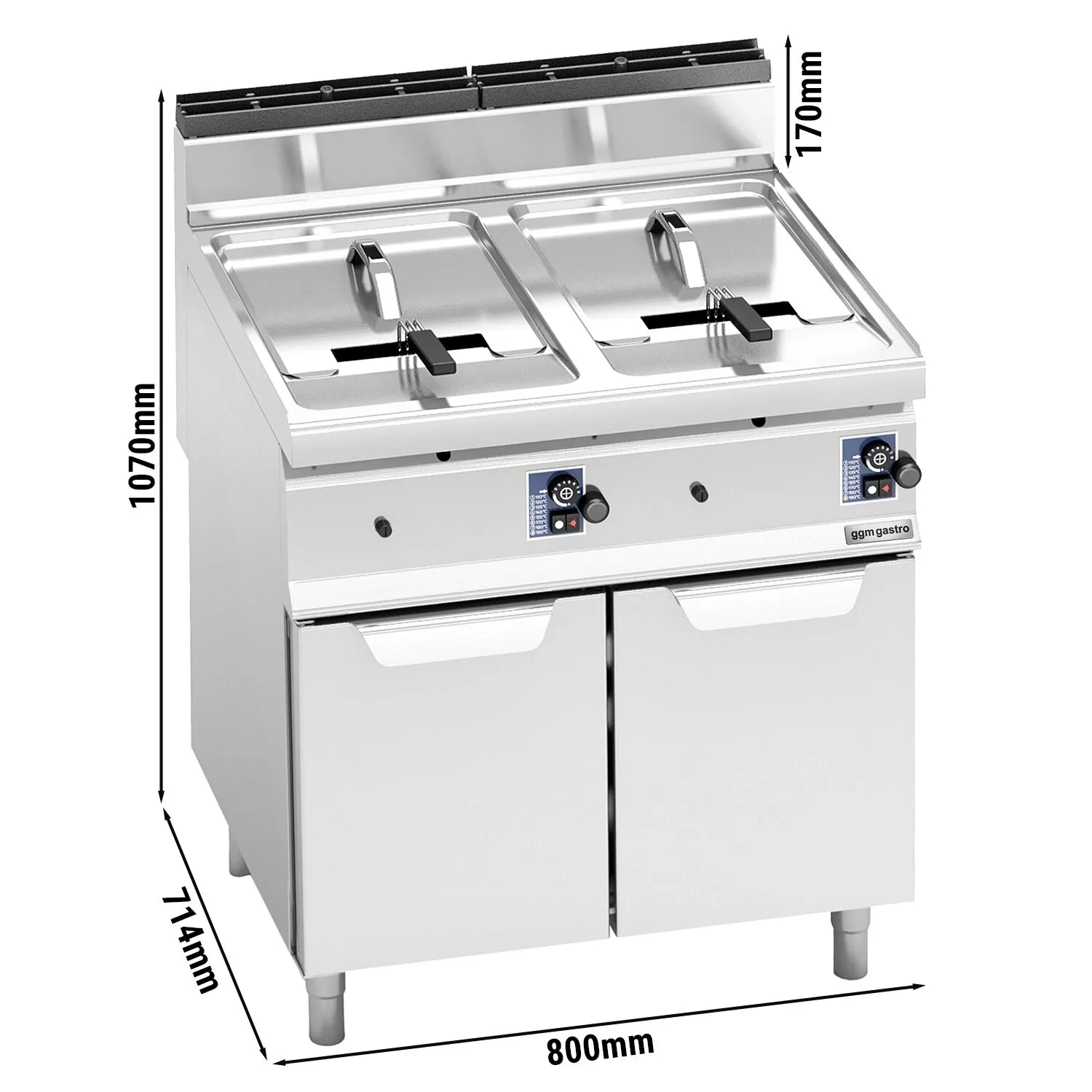 Фритюрница газовая 10+10 л (13,8 кВт) GGM Gastro GFB879T-10+10 0
