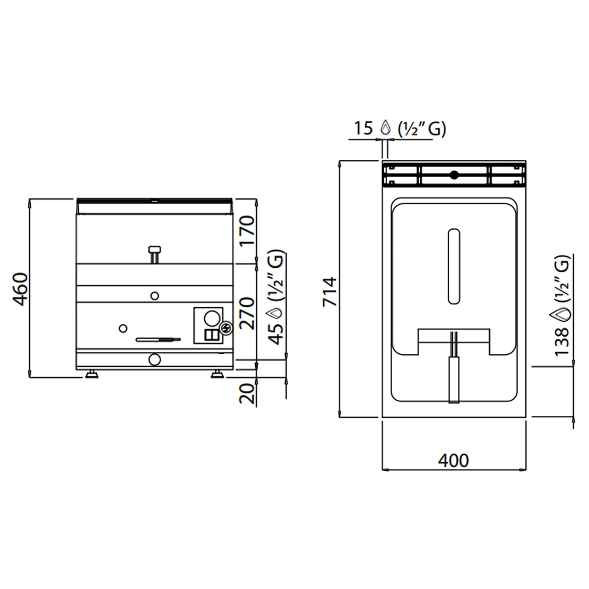 Фритюрница газовая 10 л (6,9 кВт) GGM Gastro GFB473T-10 2