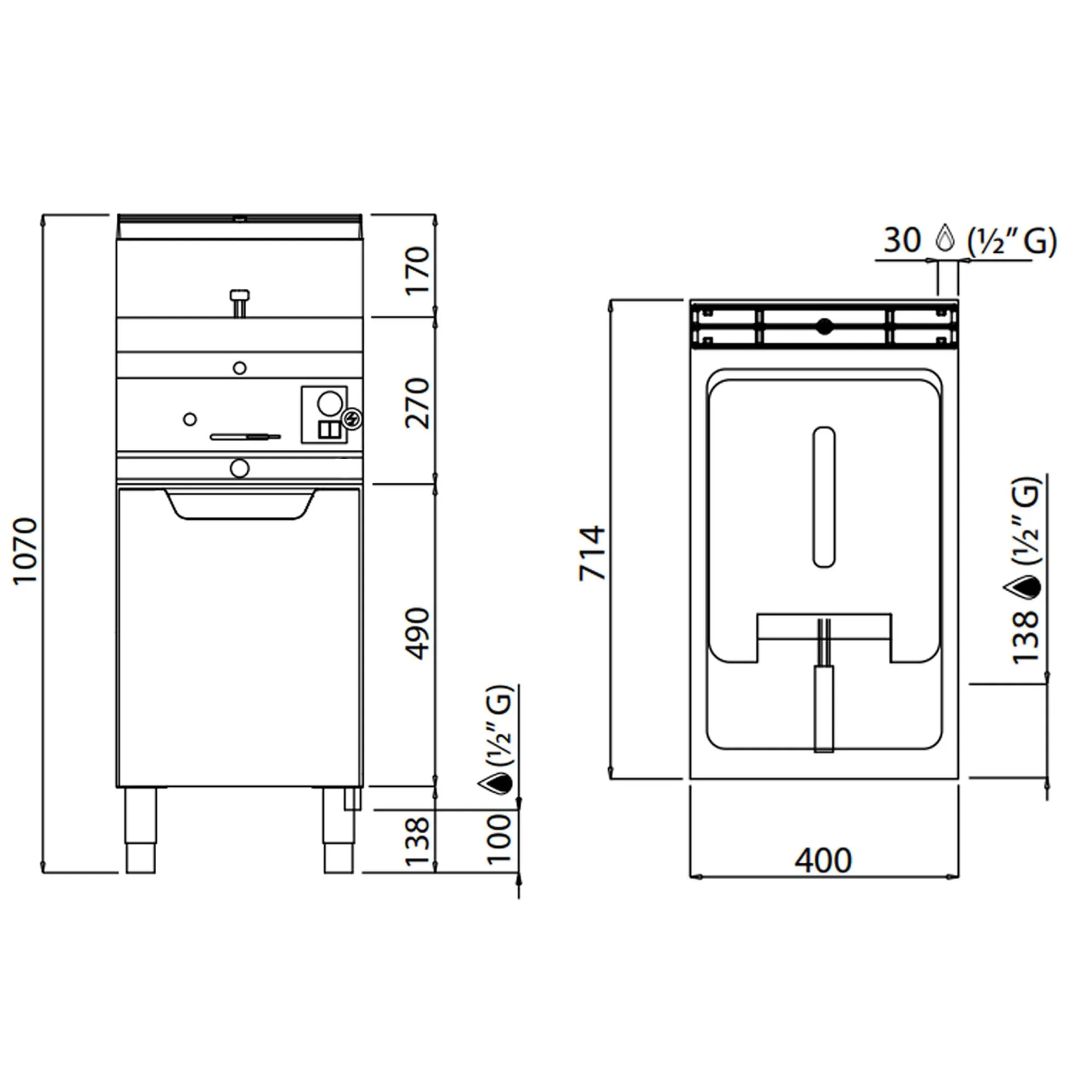 Фритюрница газовая 10 л (6,9 кВт) GGM Gastro GFB479T-10 2