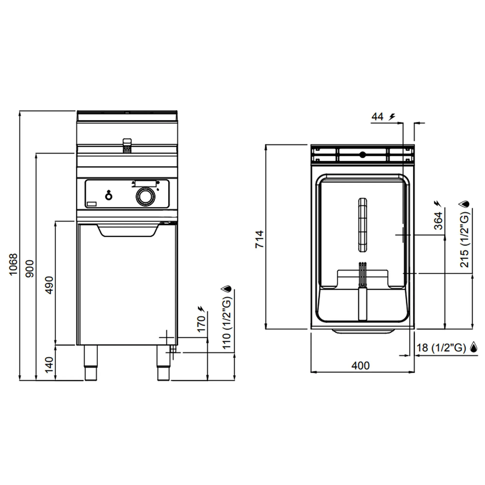 Газовая фритюрница — 18 л (14 кВт) — электронное управление GGM Gastro GFB479ES-18 1