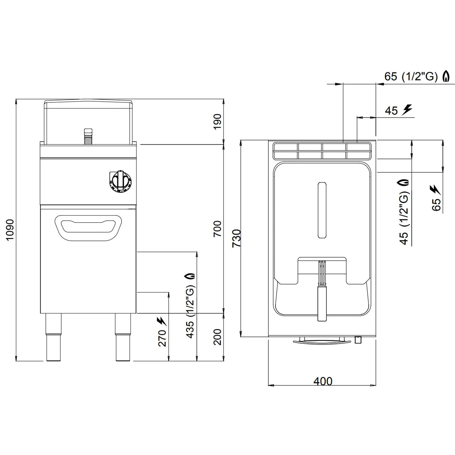 Фритюрница газовая 18 л (14 кВт) - электронное управление GGM Gastro GFB479MI-18 1