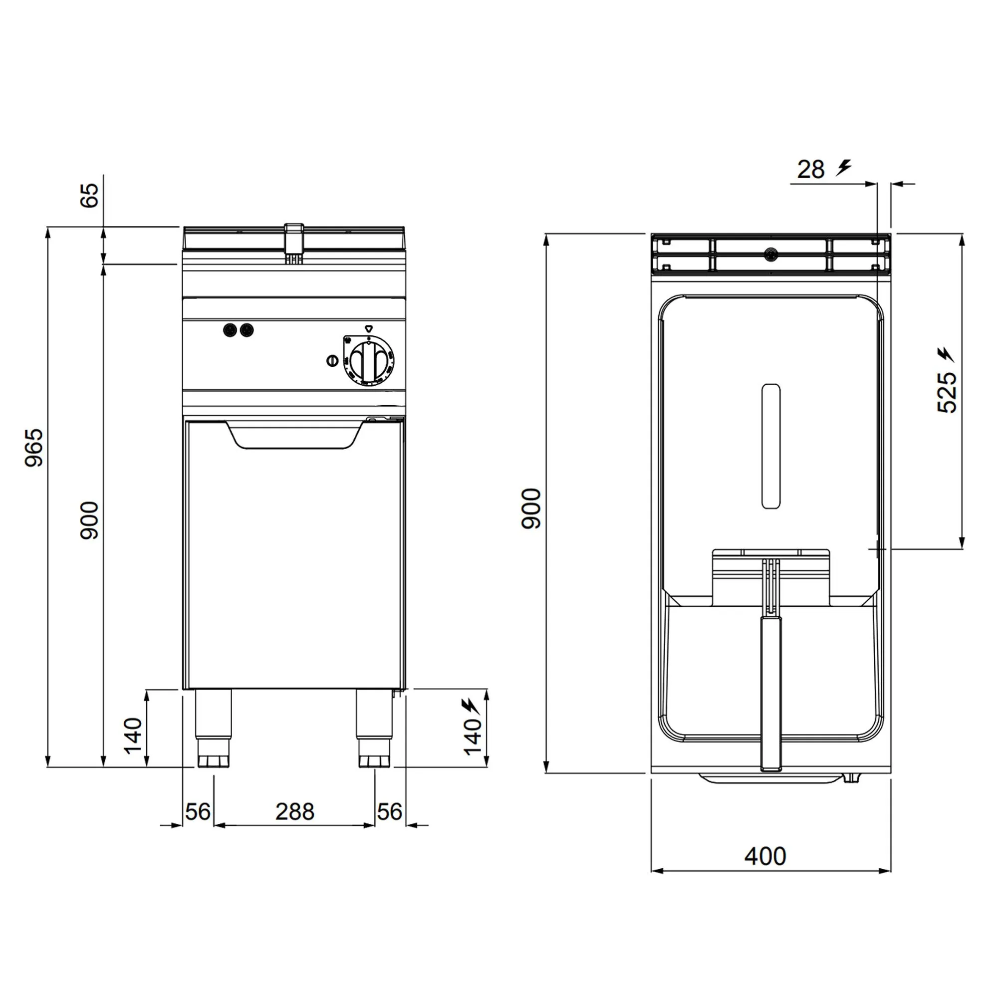 Фритюрница газовая 22 л (22 кВт) GGM Gastro EFB499P-22 2
