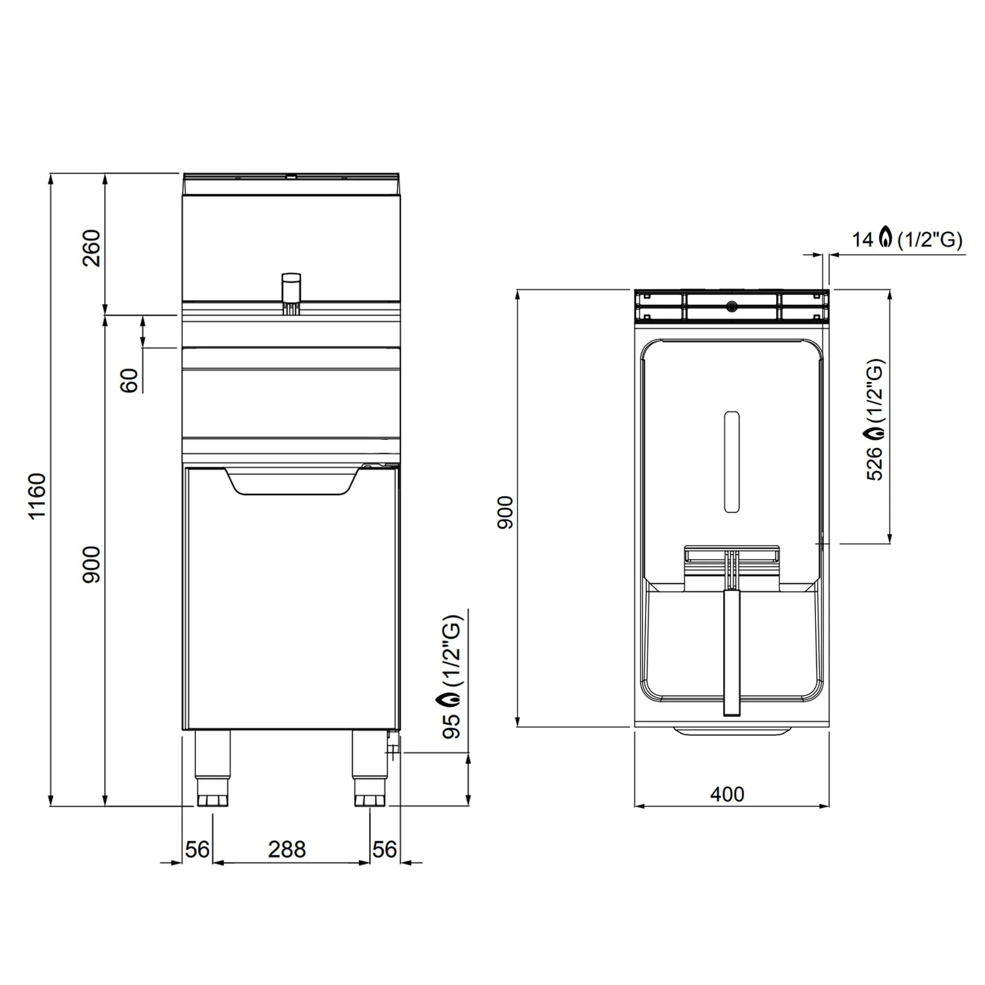 Фритюрниця газова - об'єм 20 л GGM Gastro GFB499T-20 1