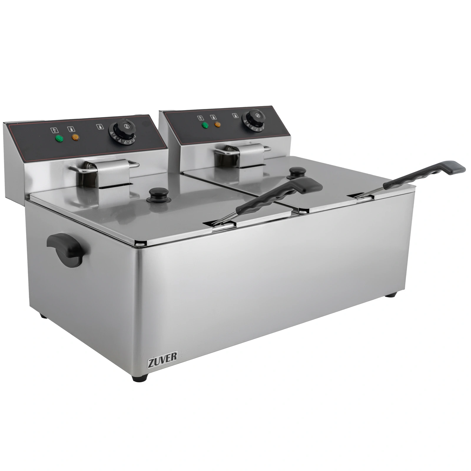 Фритюрниця професійна двопостова ZUVER Bavaria 2X11 Handle з ручками в гастроємностях та корпусі 7000W із захистом від перегріву 0
