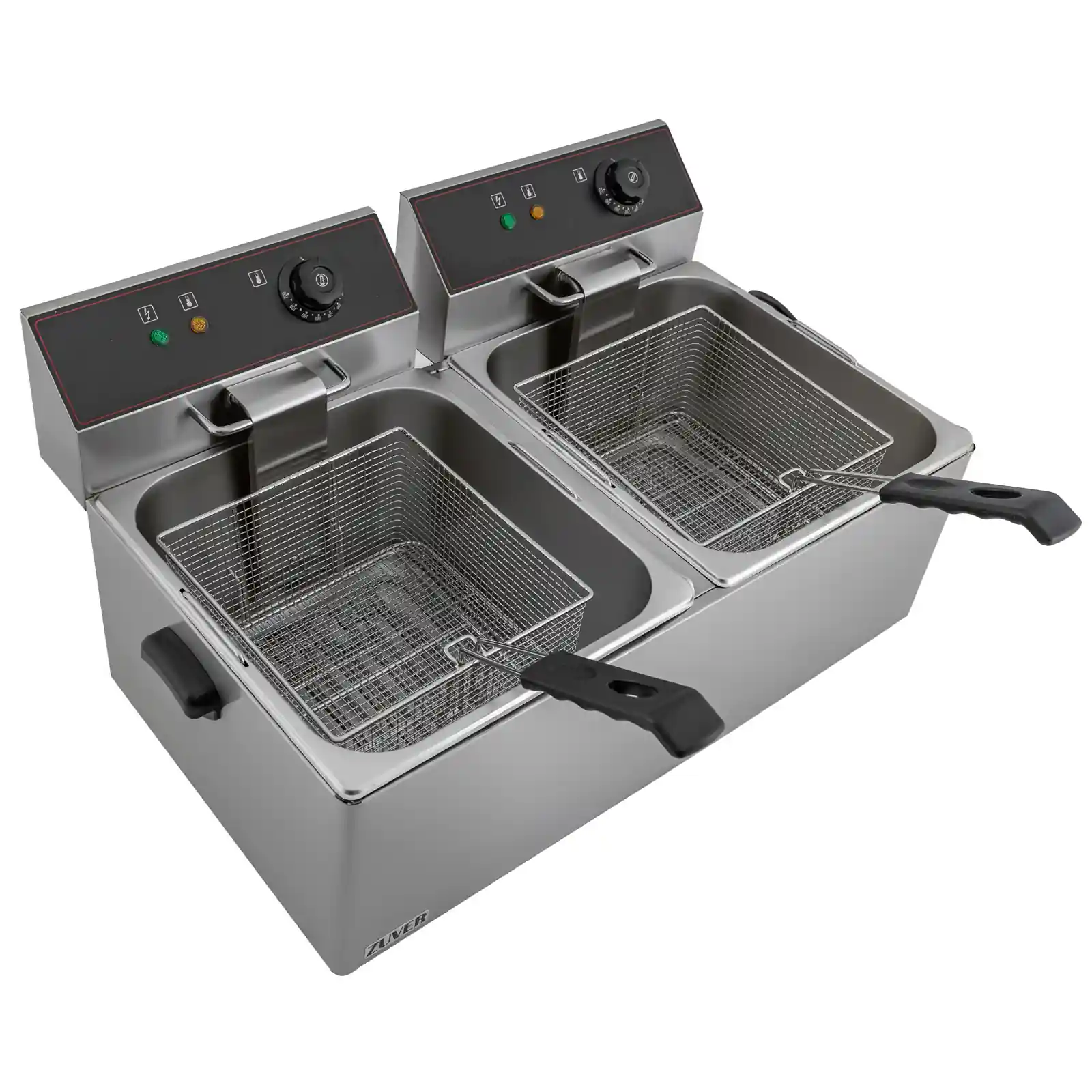Фритюрниця професійна двопостова ZUVER Bavaria 2X11 Handle з ручками в гастроємностях та корпусі 7000W із захистом від перегріву 1