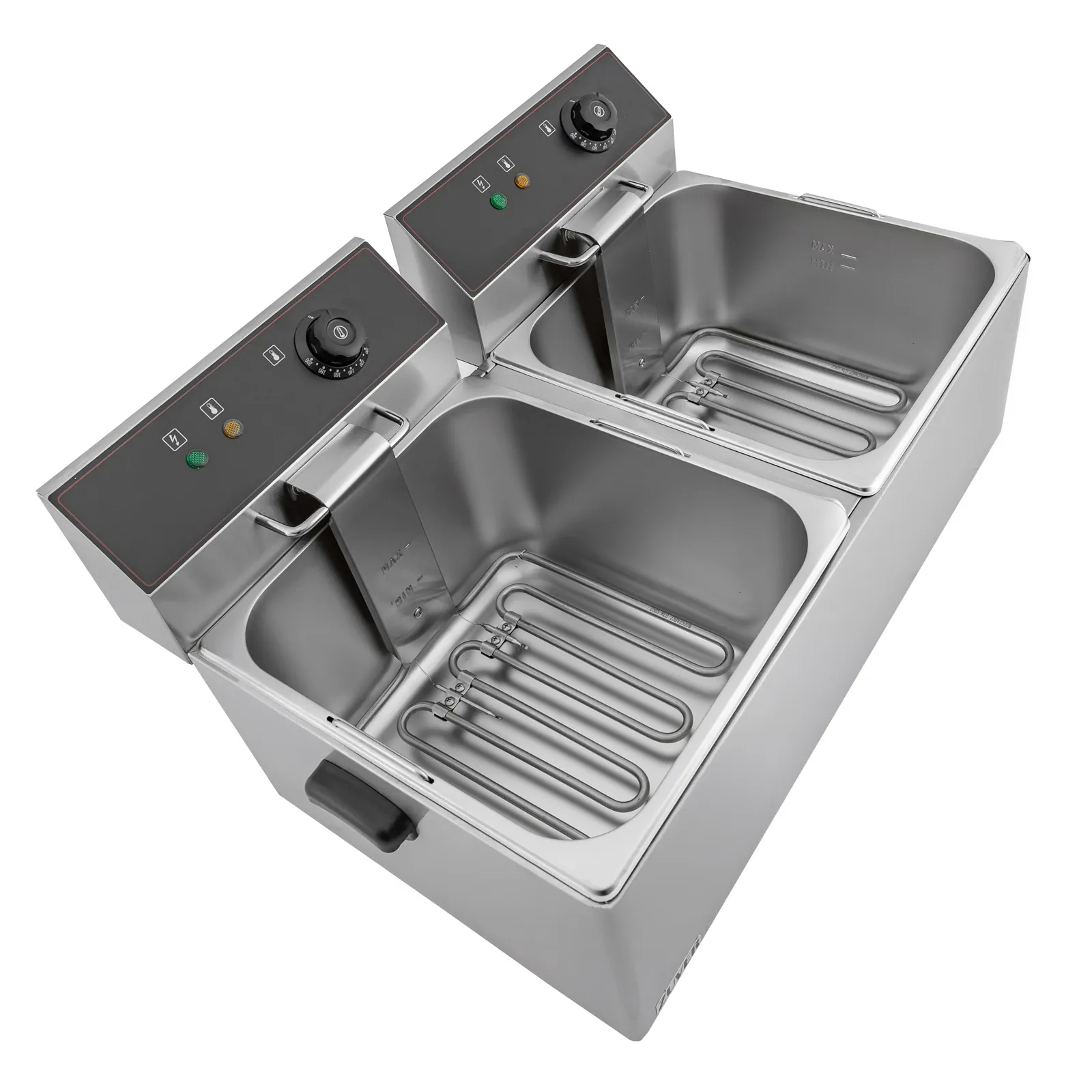 Фритюрниця професійна двопостова ZUVER Bavaria 2X11 Handle з ручками в гастроємностях та корпусі 7000W із захистом від перегріву 2