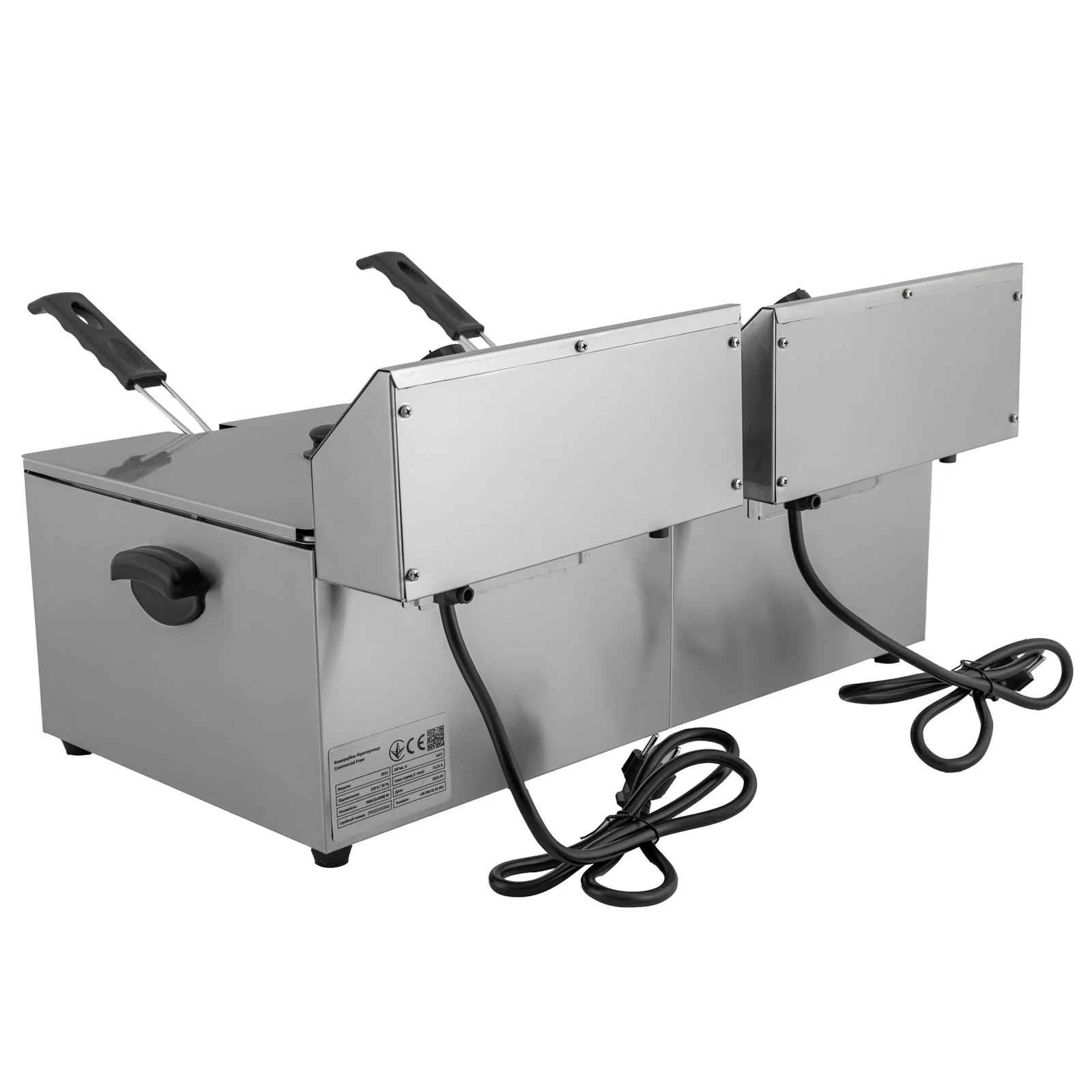 Фритюрниця професійна двопостова ZUVER Bavaria 2X11 Handle з ручками в гастроємностях та корпусі 7000W із захистом від перегріву 3