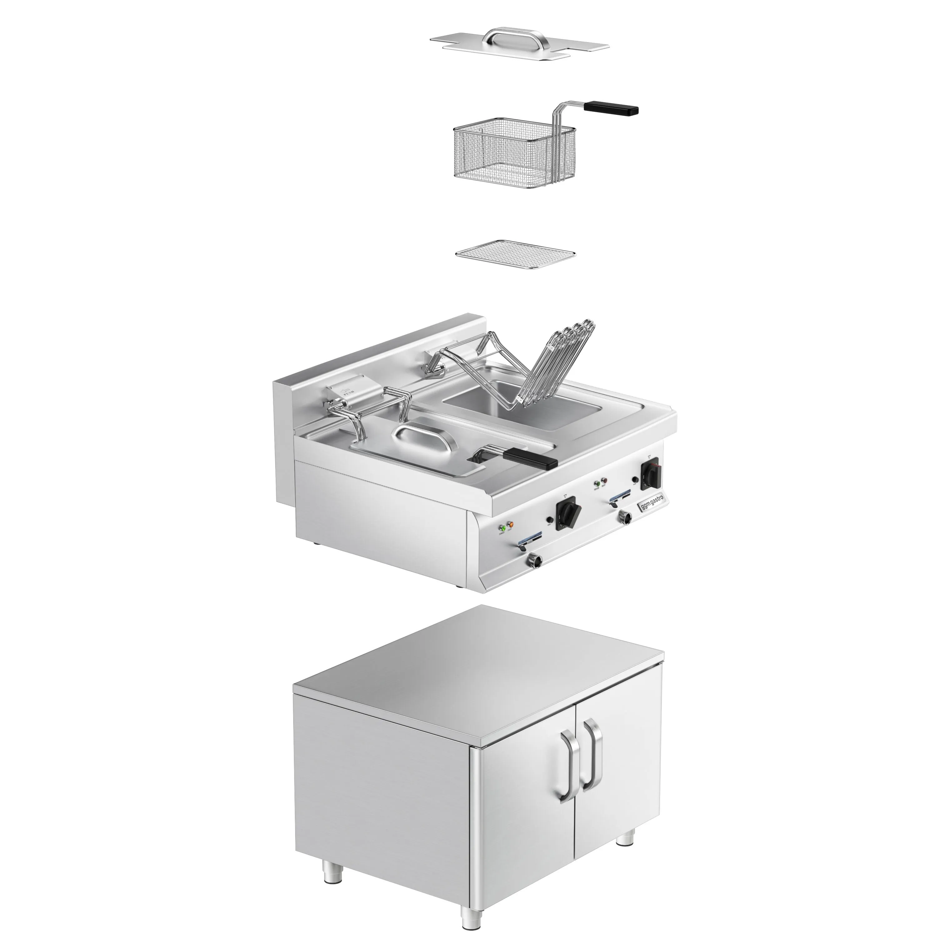Фритюрниця електрична з підставкою GGM Gastro EFK800-END#UBK800-E 2