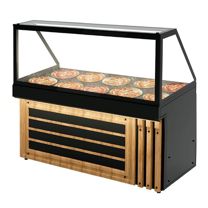 Витрина тепловая - 1,3 x 0,8 m GGM Gastro WHVA188-N 0
