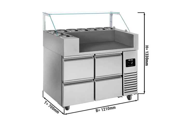 Холодильний стіл / Саладетта - 1.21 x 0.7 м / 4 висув. секції GGM Gastro ZBF127DN#2#SBF1212 1