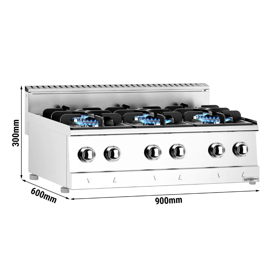 Газова плита - 19,5 кВт - 6 конфорок GGM GASTRO GHK9636 1