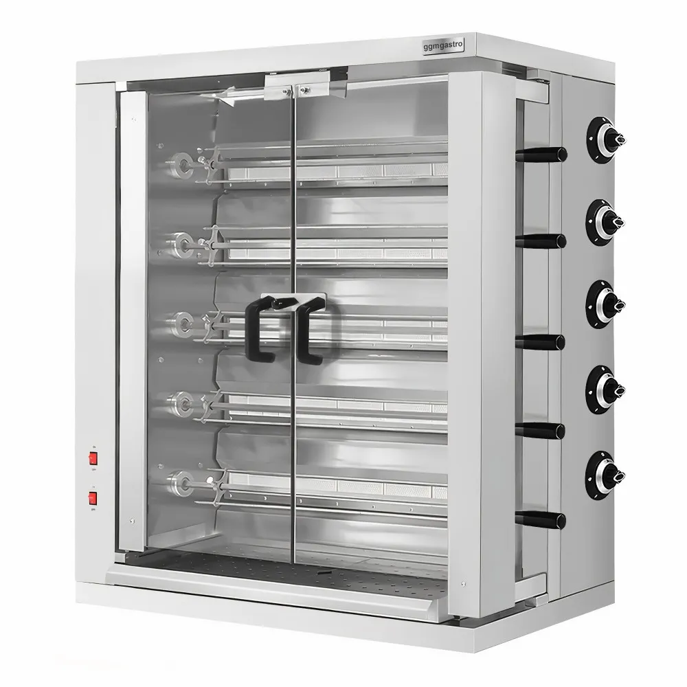 Газовый гриль для кур с 5 вертелами для приготовления до 30 тушек GGM GASTRO GHGE30 1