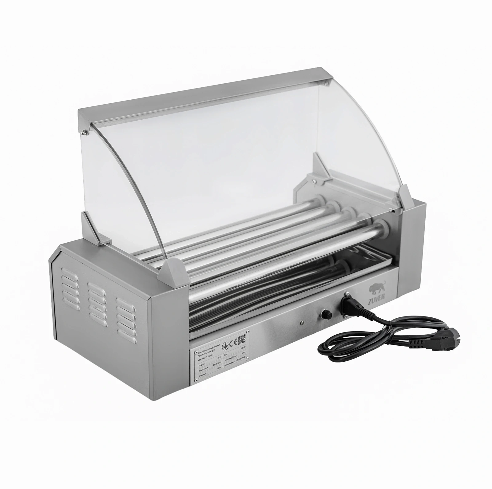 Гриль роликовий ZUVER Berlin Lux R2-5G із захисним склом 750W 1